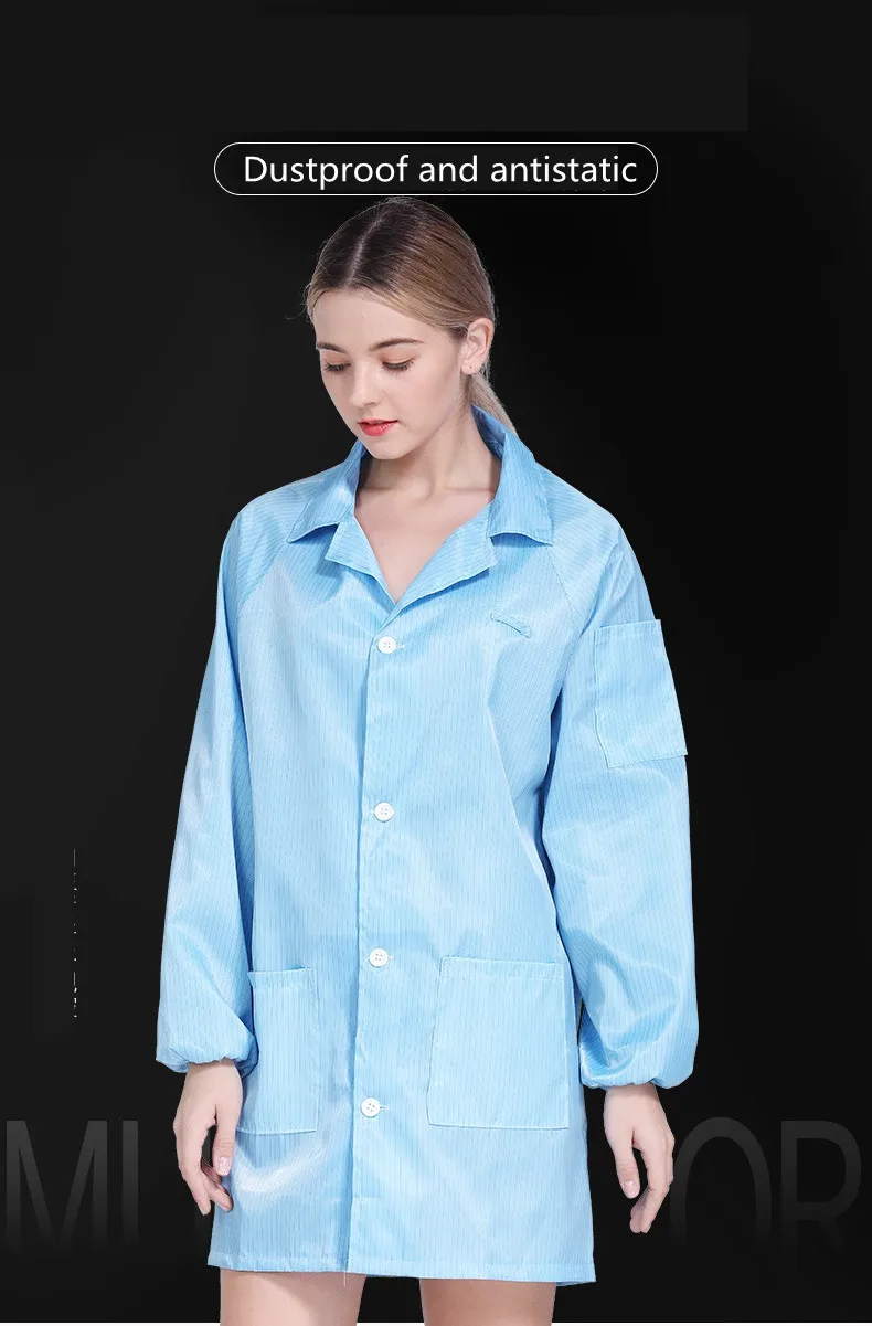 Сине-белая Пыленепроницаемая одежда мужская одежда мастерская краски Пыленепроницаемая одежда защитная одежда пальто дышащее