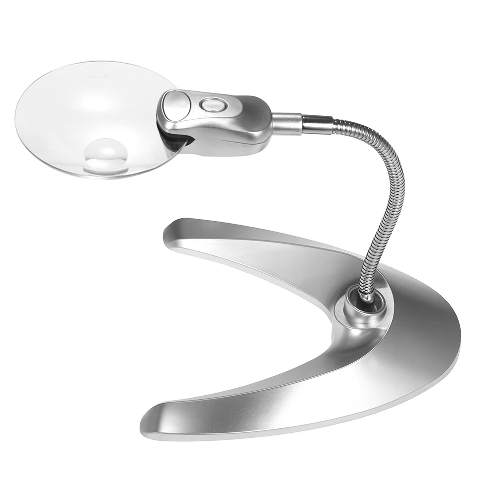 

Handheld Portable Foldable Lamp Illuminated Magnifier 3X 4.5X Magnifying Table 2 LED Lights Loupe Magnifier Screen for Newspaper