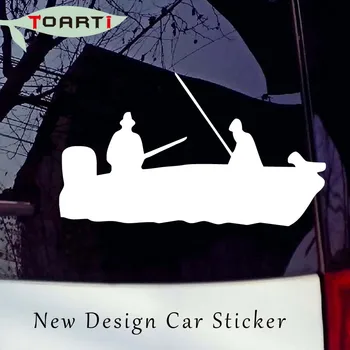 

14*8CM Fisherman On Board Funny Car Stickers New Design Car Styling Decals Vinyl Adhesive Window Auto Decorative Stickers