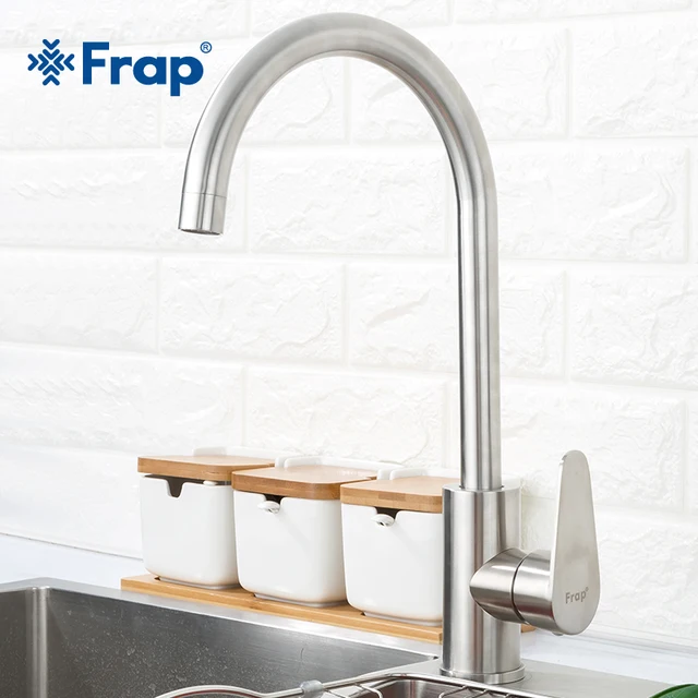 Best Price Frap 304 stainless steel Single Handle Single Hole Kitchen Faucet Mixers Sink Tap Kitchen Faucet Modern Hot and Cold Water F4048