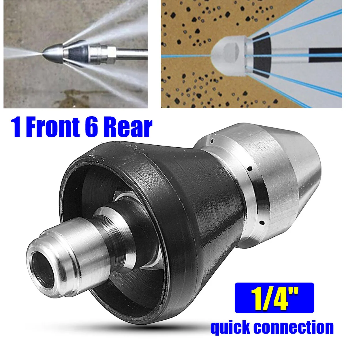 

Pressure Washer Drain Cleaning Pipe Dredge Nozzle Sewer Cleaning Nozzles Mayitr Cleaning Tool Accessory 1 Front 3 Rear 1/4 inch