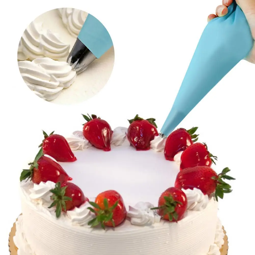 

Silicone Pastry Bag Nozzles Tips DIY Icing Piping Cream Reusable Pastry Bags Cake Decorating Tools Party Tools Light Blue