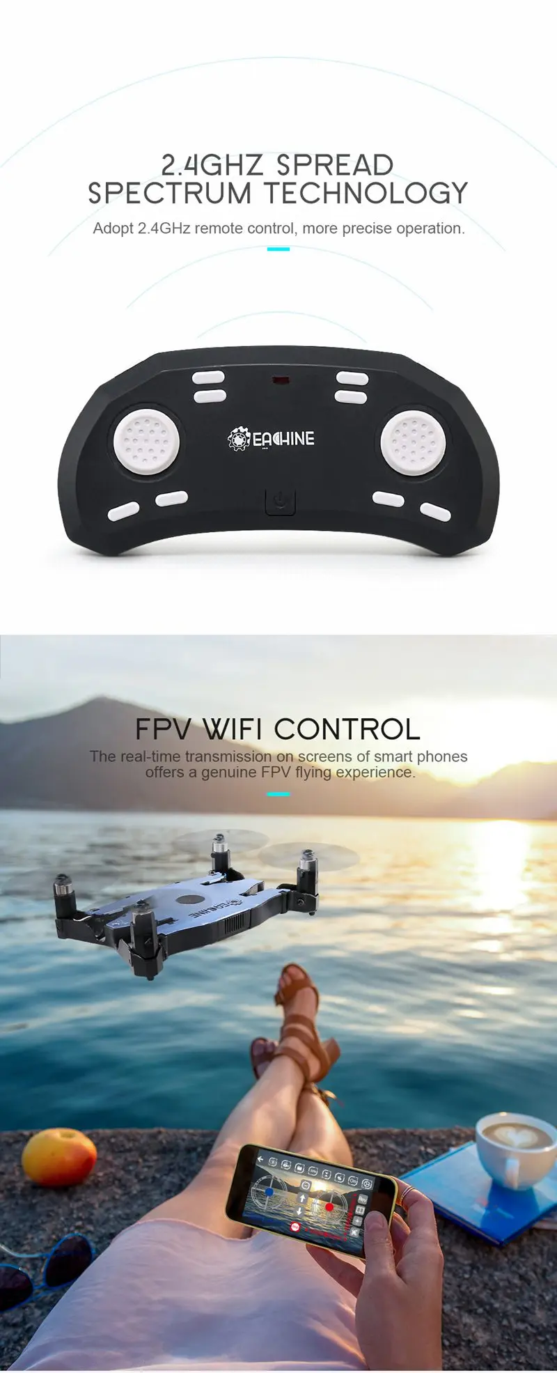 Eachine E57 Wi-Fi FPV селфи Дрон с камерой 720P Авто Складная Рука высота удержания RC Квадрокоптер RTF