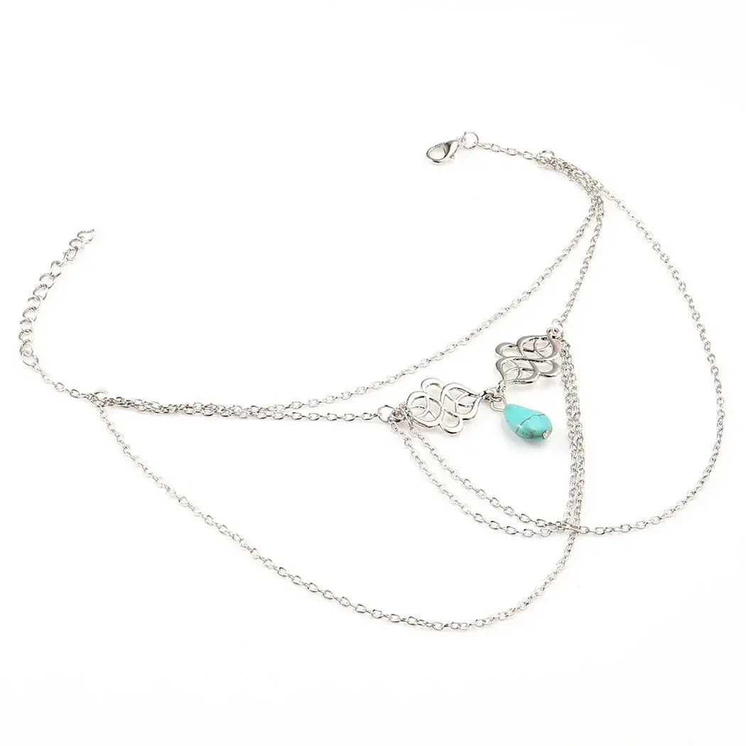 Новый женский модный многослойный браслет Gem Beauty из искусственного серебра