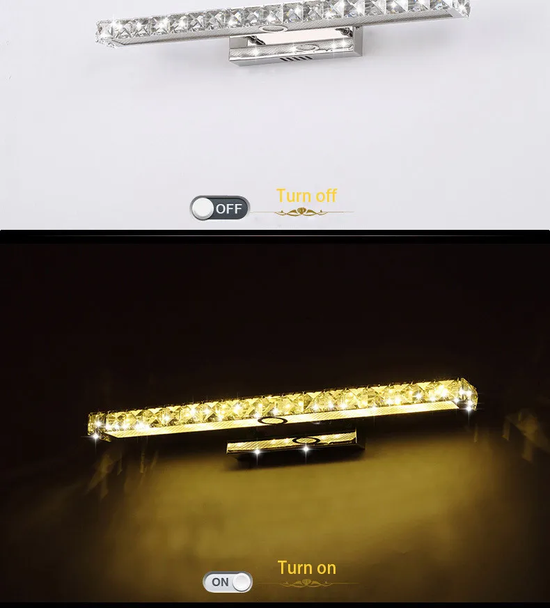 LED Wall Sconce Crystal Bathroom Mirror Light Fixture Lamp shop 12