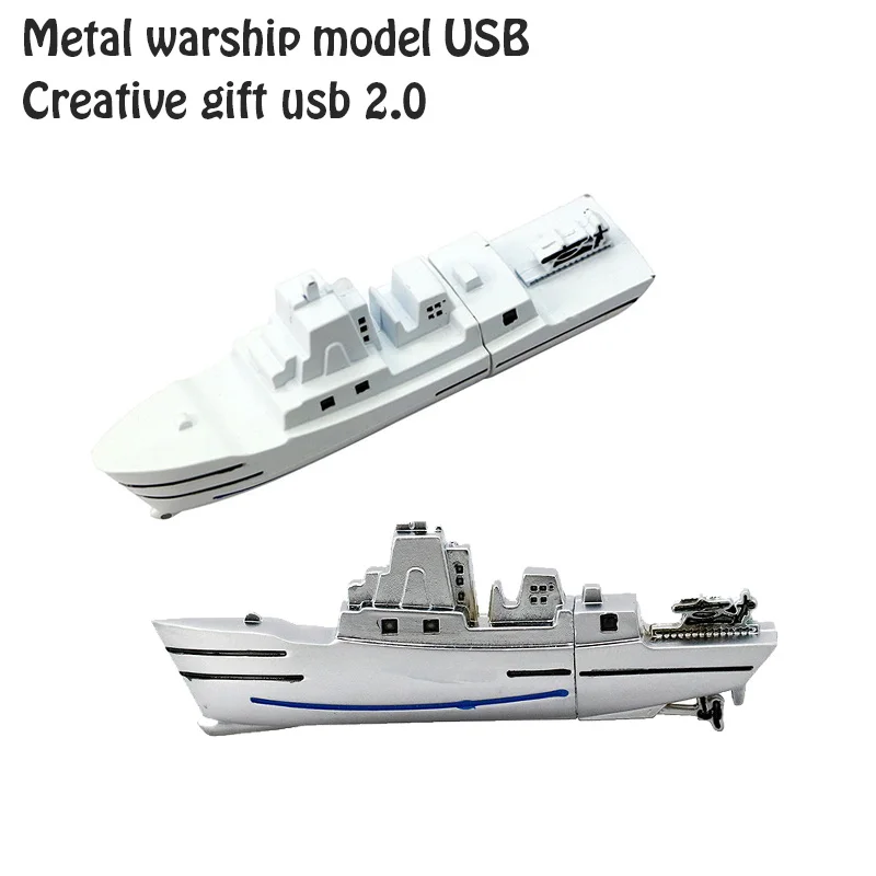 Купить Из Металла пароход USB Flash Drive флешки Memory Stick реальная Ёмкость 2 ГБ 4 ГБ 8 ГБ 16 ГБ 32 ГБ военный корабль Флеш накопитель подарки