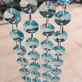 

Free Shipping,5meter/lot, Lt Aquamarine Hanging 14mm Crystal beads Garlands Strands for Glass Beaded Chandelier Lamp Chains