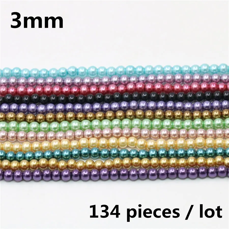 

Wholesale 31colour 3mm Mixed Color Shell Pearl Round Loose Beads space for Manual Jewelry Making Choker Diy Bracelet Jewellery