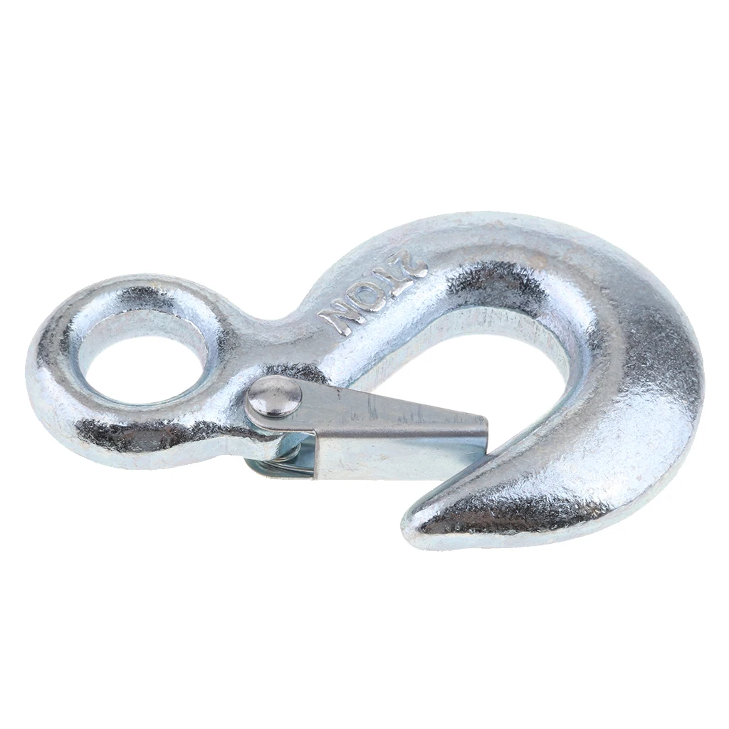 Forged Steel 2T Eye Hook With Clevis Safety Latch for Winch Cable UTV/ATV