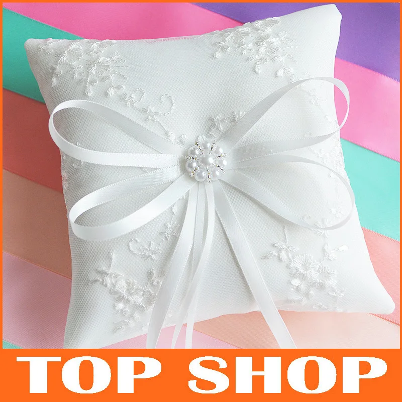 Lace Wedding Ring Pillow Cushion Flower Unique Party Ring Pillows RP010in Event & Party from