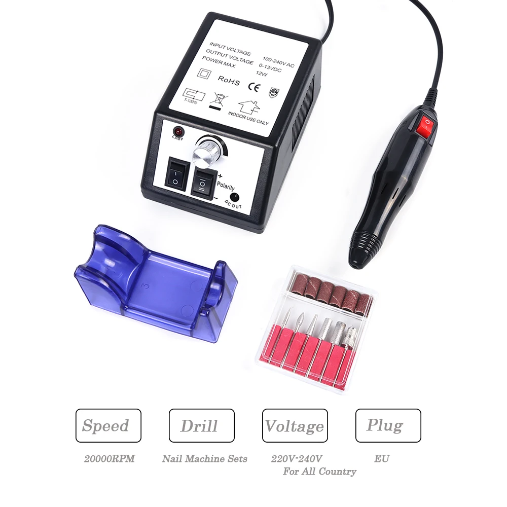 20000 ОБ/мин для полировки для Электрический маникюр ногтей машина набор алмазное сверло файлы, аксессуары для Гель-лак CH885-1