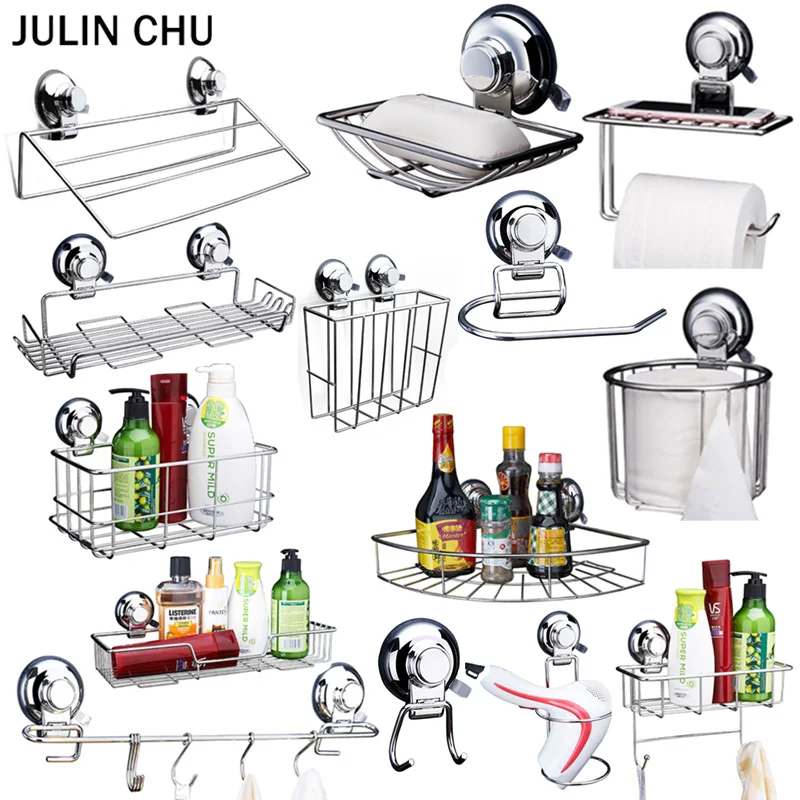 Vacuum Suction Cup Bathroom Accessories Sets Stainless Steel Vacuum Suction Cup Bathroom Accessories