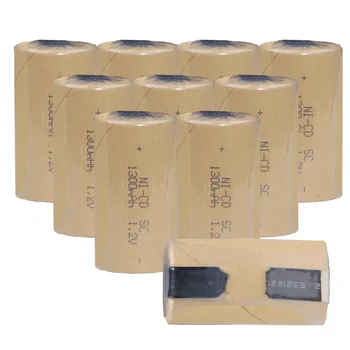 

real capacity global shipping 10 pcs SC batteries power tool battery SUBC rechargeable batterie 1300mah nicd 42.5mm*22mm