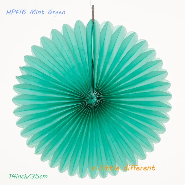14inch(35cm)Deep Blue Flower Origami Tissue Paper Fan Wedding Decoration For Birthday Party Baby Shower Festival Supplies