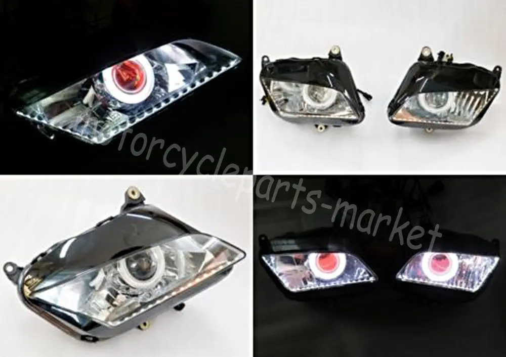 

Fully Assembled Motorcycle HID Headlight 6000K w/Red Angel Demon Eyes For Honda CBR 600RR 2007-2012 2008 2009 2010 2011