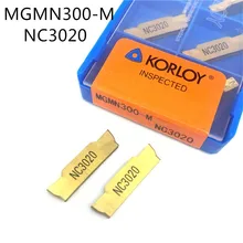 KORLOY 10PCS MGMN300 M NC3020 grooving carbide inserts MGMN 300 lathe cutter turning tool Parting and