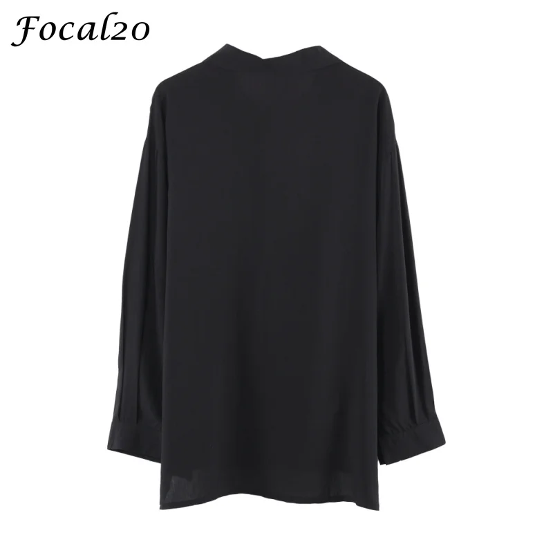 Focal20 Streetwear Face Print Oversize Women Blouse Shirt Focal20 Streetwear Face Print Oversize Women Blouse Shirt