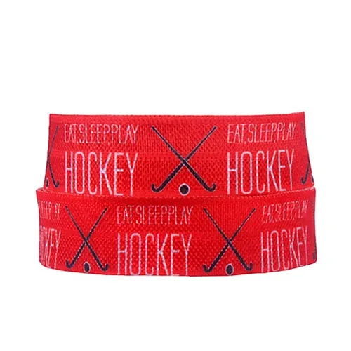 Free shipping hockey printed sports fold over elastic for team