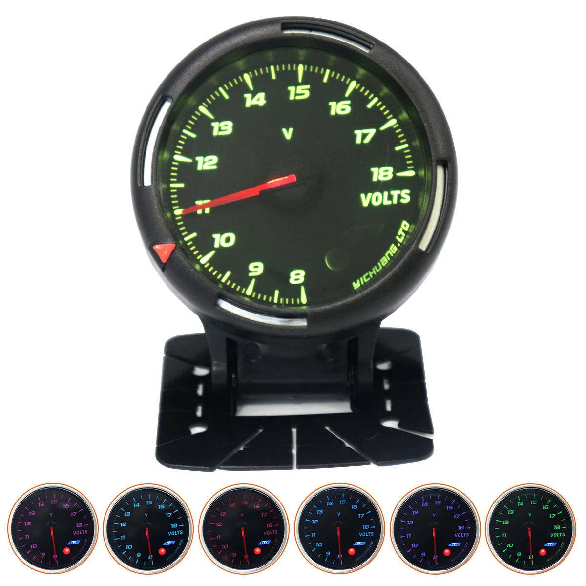 

60MM 12V 8~18V 64 Backlights LED Electrical Car Volt Voltage Gauge Meter