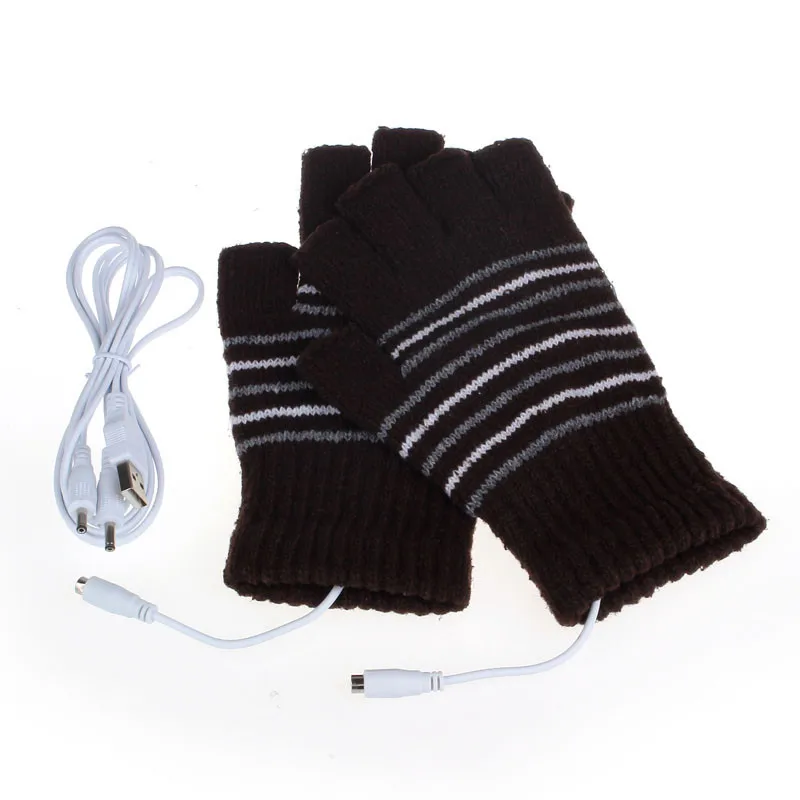 Горячая Мода 5 V USB питание с подогревом зимняя грелка для рук перчатки моющиеся зимние перчатки женские перчатки без пальцев@ 35