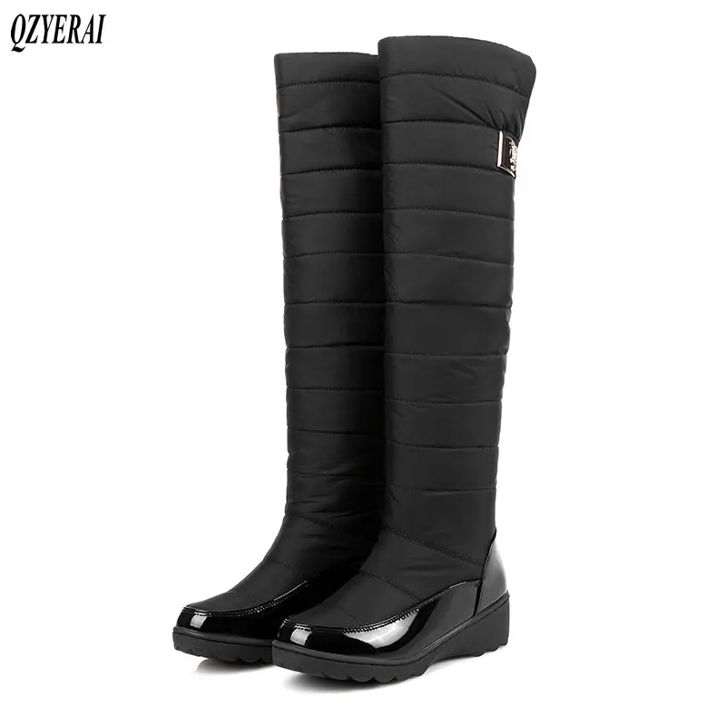 

QZYERAI 2018 New Russian winter cold thermal snow boots over-the-knee plush women boots down boots warm shoes women