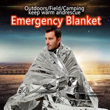 Outdoor Water Proof Emergency Survival Rescue Blanket Foil Thermal Space First Aid Sliver Rescue Curtain Military Blanket