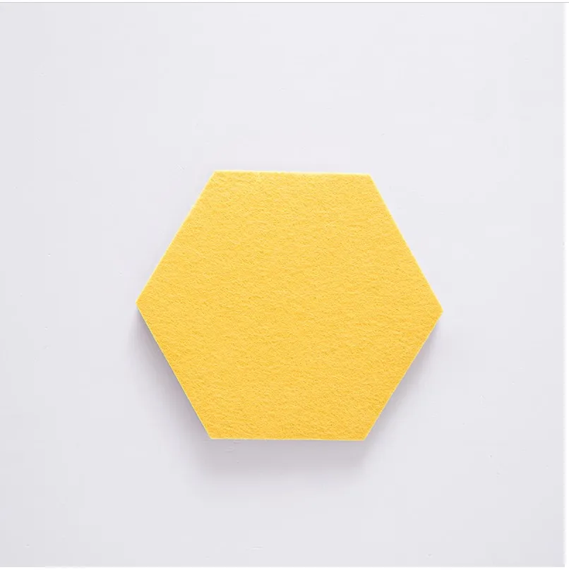 6 штук, креативная Защита окружающей среды войлочная доска, Многофункциональные цветные наклейки на стену декоративная доска украшение на стену - Цвет: Цвет: желтый