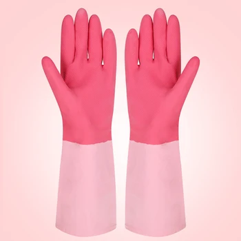 

Kitchen Waterproof latex gloves flexible household gloves Dish Washing Scrubber Cleaning Gloves