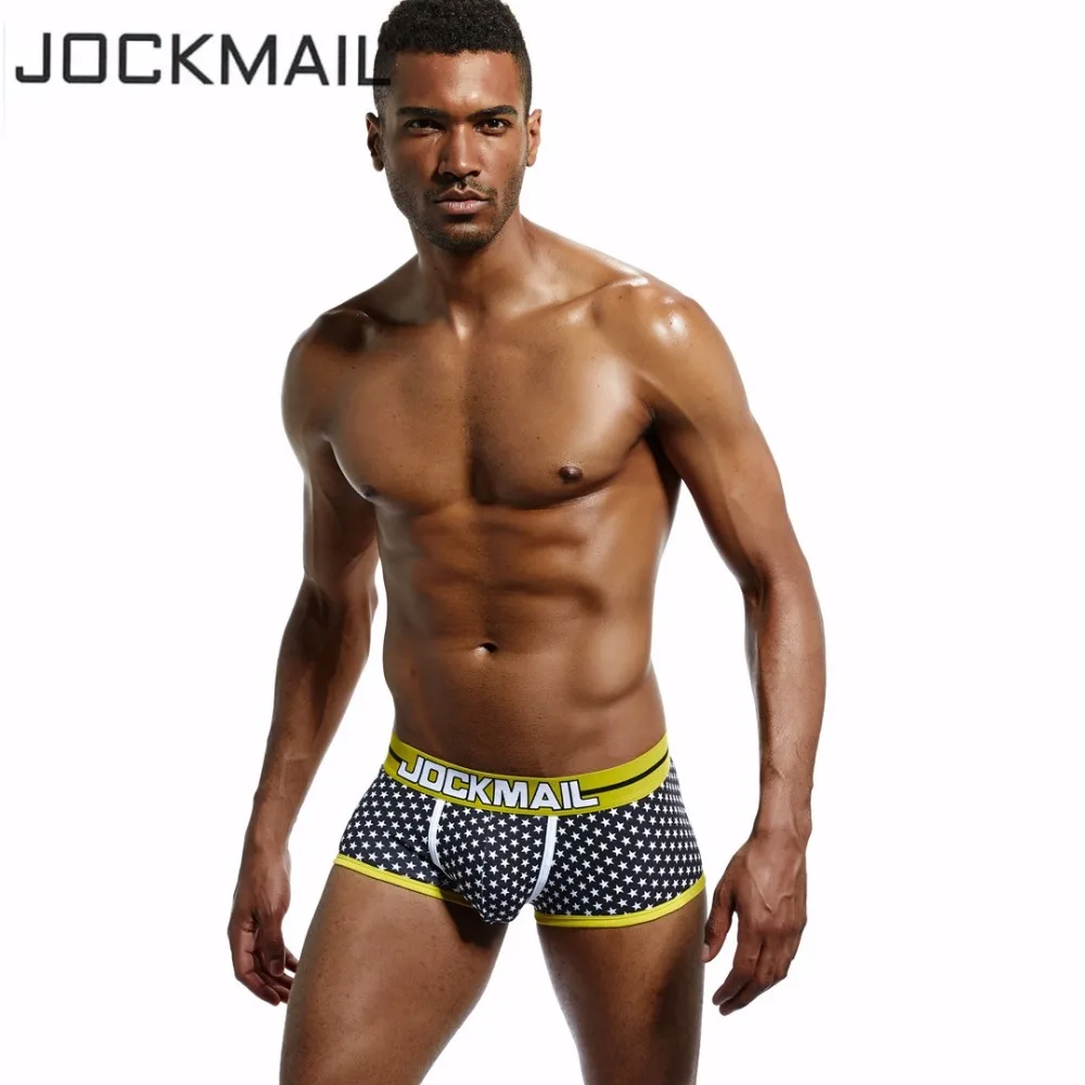 

JOCKMAIL Brand Sexy Men Underwear Boxer Shorts Trunks Cotton Mens Underwear Boxers Penis Pouch WJ U Convex Man Underpants Waist