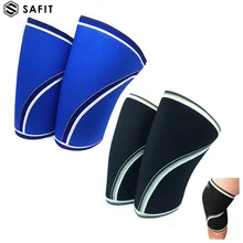 Одна пара наколенников компрессионный неопрен 7 мм для мужчин и женщин для приседаний, тренажерного зала, пауэрлифтинга, тяжелой атлетики по SaFit