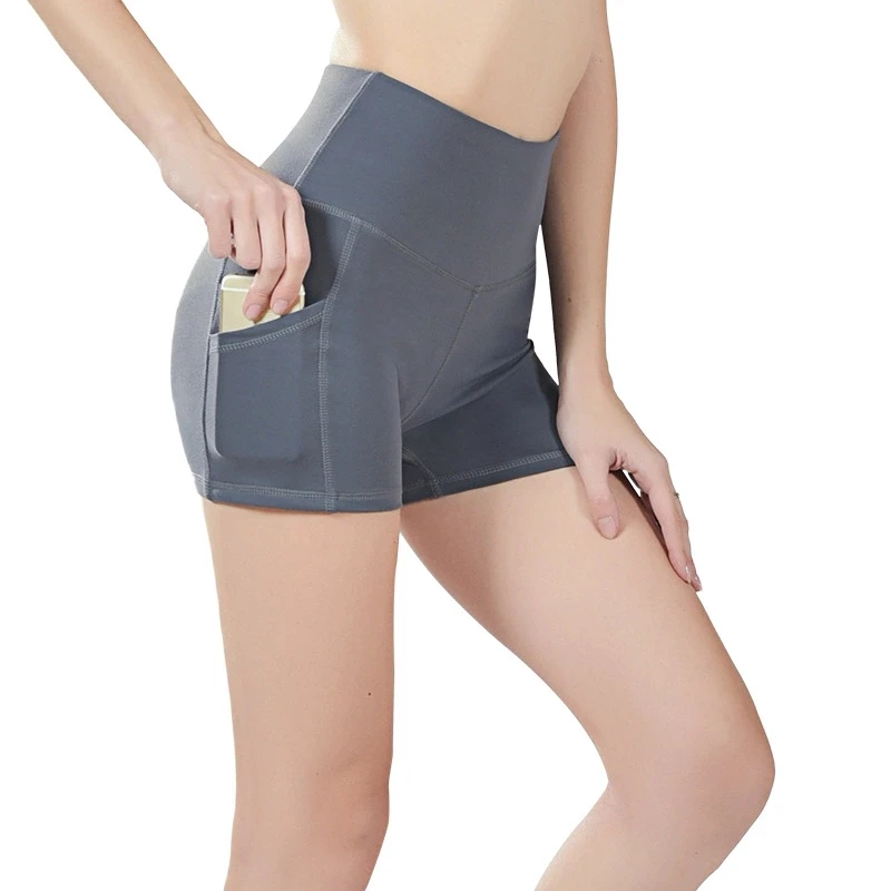 

Women's Compression Tummy Control Misture Wicking Running Fitness Running Training Yoga Shorts with Side Pockets