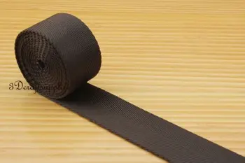 

5 yards 32mm 1.25 inch heavy weight nylon webbing for key fob strap deep brown ZD50