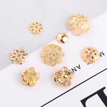 20 шт./лот золотого цвета филигранный цветок шарик крышка s шармы-соединители металлические медные концевые бусины крышка для DIY ювелирных изделий