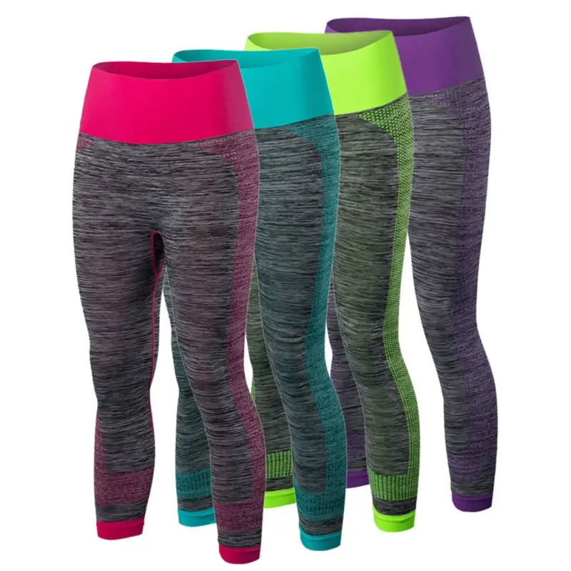 2018 High Quality Women s font b Fitness b font Leggings Stretch Gym Running Yoga Sports
