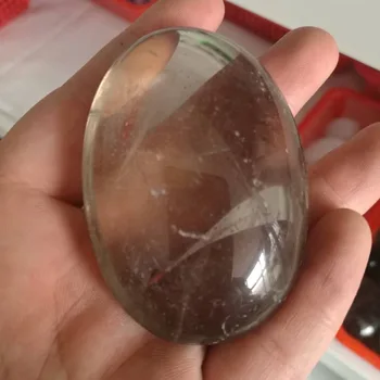 

natural smoky quartz crystal massage palm stone fitness anti age tools home decoration reiki healing for sale 1pcs