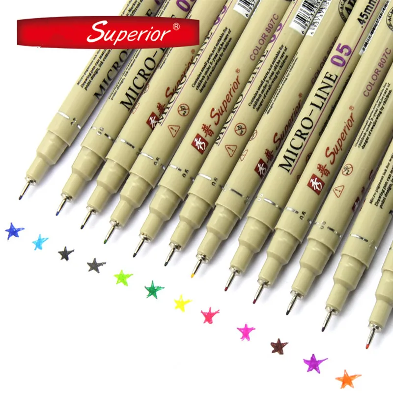 12Colors 0.5 mm Sketch Micron Pen Superior Needle Drawing Pen Fine Liner Pigma Drawing Manga Anime Marker micro pens manga markers manga marker pen sketching markers art markers art marker pens pen marker markers pen marker pens marker pen color marker pens permanent marker pen permanent markers permanent marker paint marker pen paint marker pens colored pens
