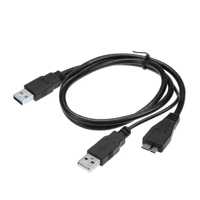 USB 3,0 двойной мощности Y Форма 2 X Тип A к Micro B Супер Скоростной кабель Внешние жесткие диски удлинитель провода разъем