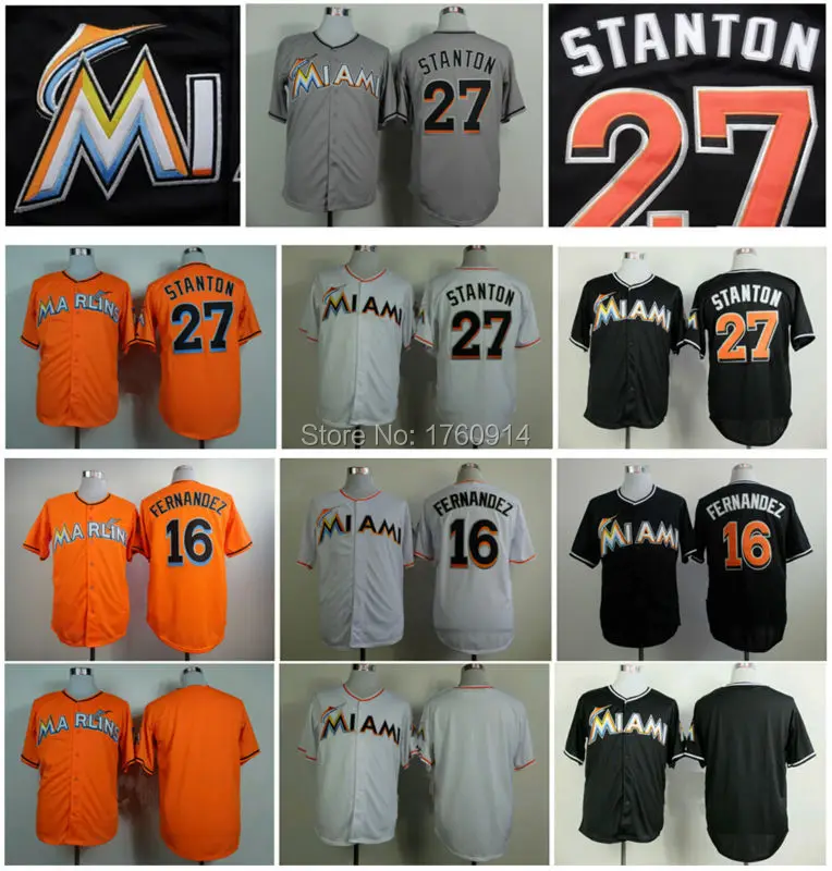 Discount Blank Miami Marlins 16 Jose Fernandez 27 Giancarlo