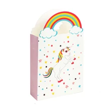 

50pcs Unicorn Party Gift Bags Paper Candy Box With Handles Packing Pouches For Baby Shower Favors Kids Birthday Party Supplies