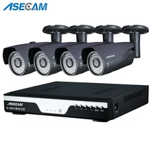 Супер 3MP Full HD 4 канала 1920 P комплект камеры наблюдения серая металлическая пуля наружная камера безопасности 4CH цифровой видеорегистратор, система CCTV p2p