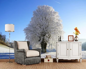 

Papel de parede Winter Trees Snow Nature 3d wallpaper mural for living room TV sofa wall bedroom wall papers home decor cafe bar