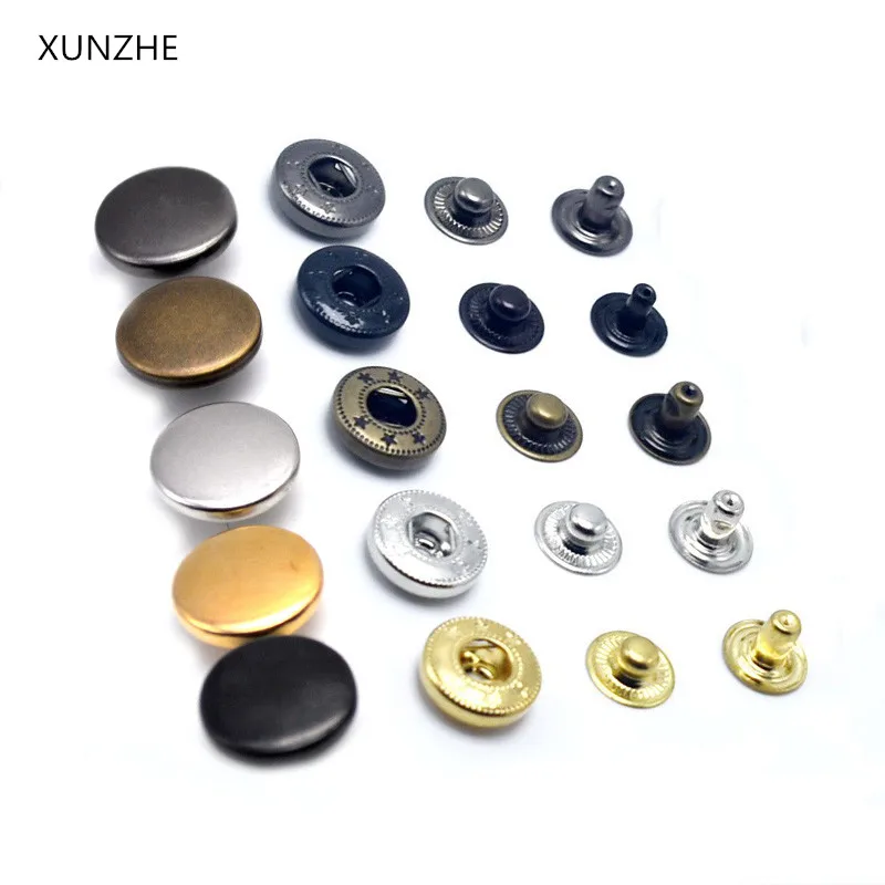 XUNZHE 20pcs 15mm Metal Snap Button/Snap Metal Buttons/ Sewing Press