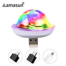 4 Вт мини USB диско-светильник волшебный Dj светильник сценический светильник ing эффект светильник Micro usb тип-c Ios Хрустальный диско-шар звук вечерние светильник s