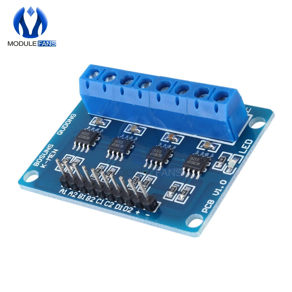 

4CH 4 Channel HG7881 Chip H-bridge DC 2.5-12V Stepper Motor Driver Module Controller PCB Board 4 Way 2 Phase for Arduino