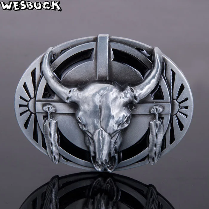 Wesbuck Brand большой бык пряжки ремня для мужчин женщин Прохладный Western Buckles металла Ковбой Пастушка Fivela Marvel букле Ceinture - Цвет: black color