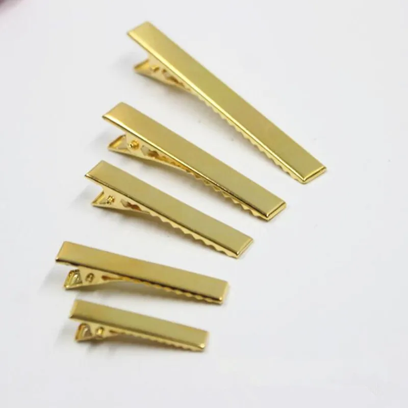 

50pcs/lot Hair Clip Gold Single Prong Hairpin Metal Alligator Hair Clips Hairpins Korker Bow Hair Pins Styling Tools Decoration