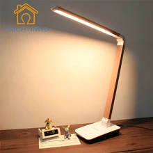 BRIGHTINWD, регулируемые настольные лампы, 12 Вт, 60 светодиодов, настольная лампа с бусинами, складная, белая, Переменная температура, с сенсорным диммером