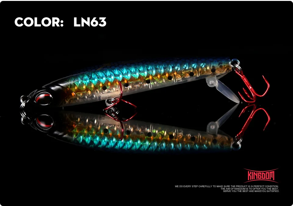 KINGDOM Hot High Quality Pencil & Minnow Fishing Lure Top water Hard Baits Good Action and Special reflective shiny fish skin  (14)