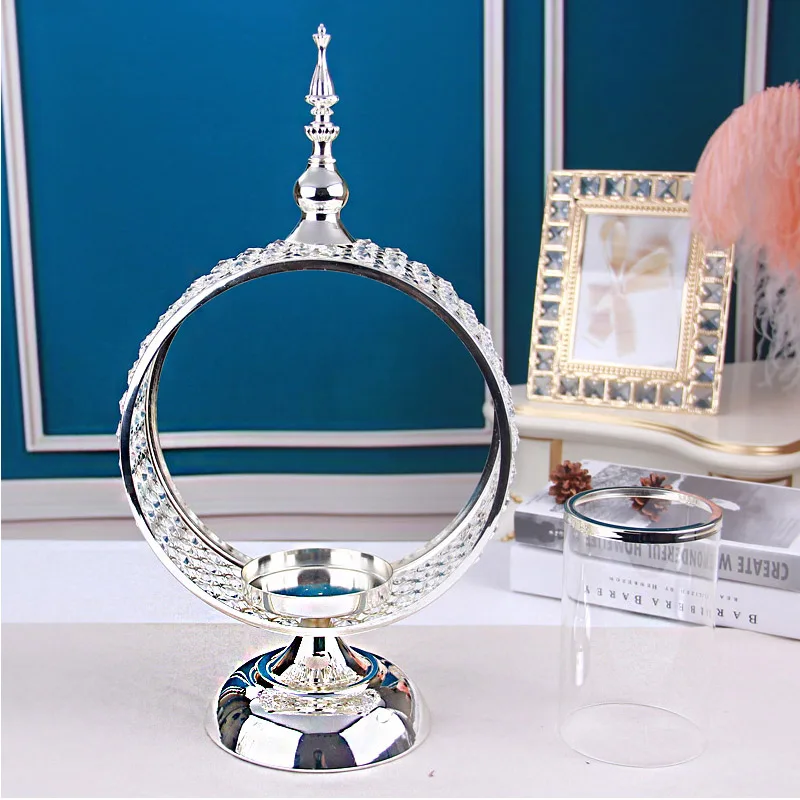 High end Crystal Candle Holders Metal Candlestick Wedding Party Candle