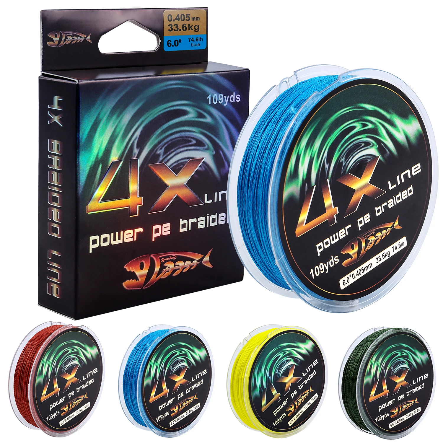 Sougayilang 4X Power PE Braided Fishing Lines 109Yds/100m 7lb-75lb Abrasion Resistant Strong Braided Lines
